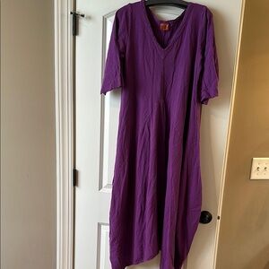 Purple V-Neck Women's Dress